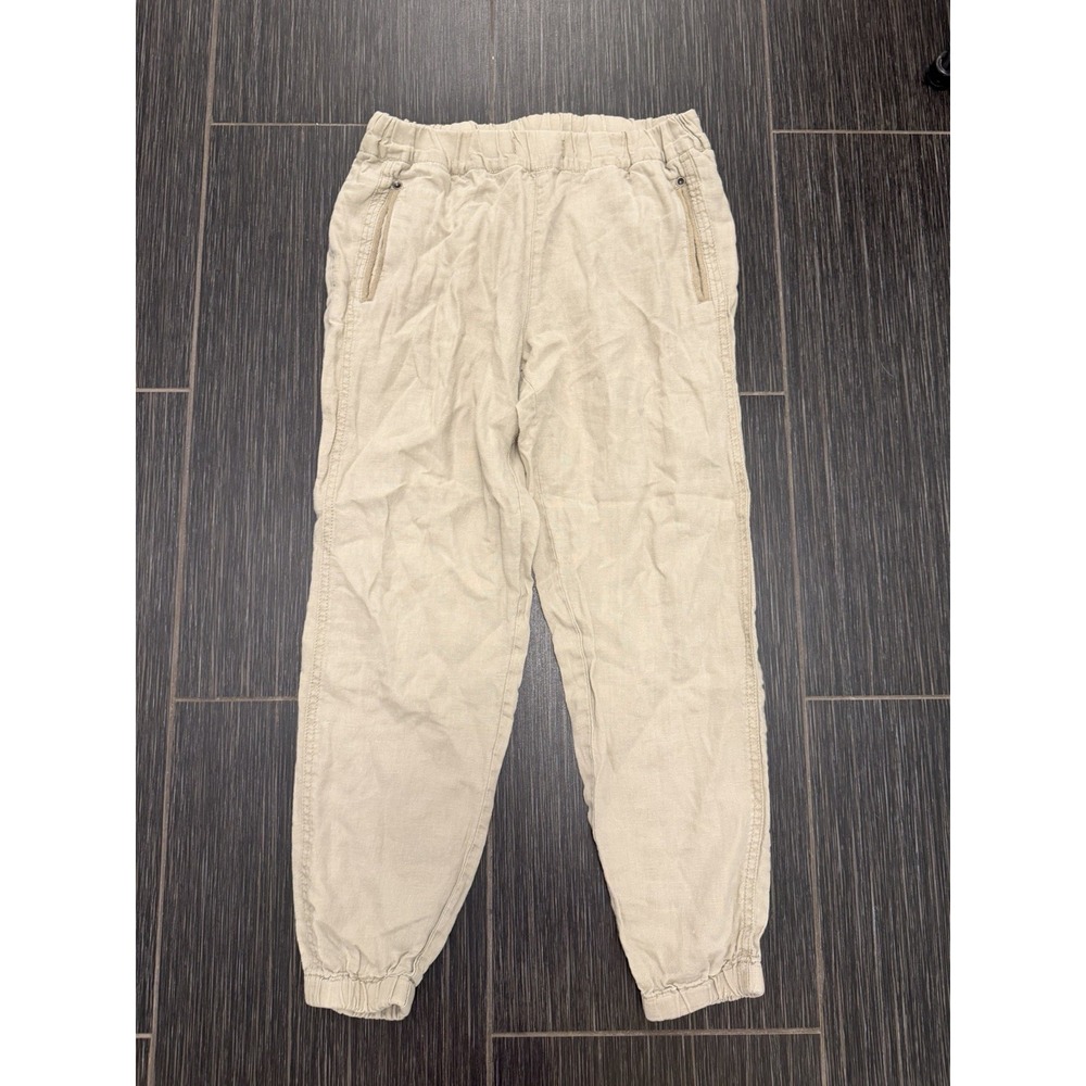 Michael Stars 100% Linen Pull On Joggers Sz S Pockets Athleisure Minimalist